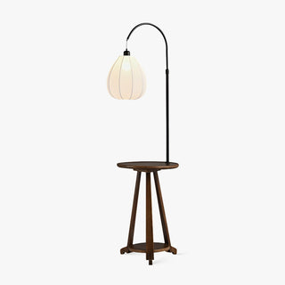Vazoril Lampadaire en Bois Et Tissu Multifonctionnel