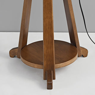 Vazoril Lampadaire en Bois Et Tissu Multifonctionnel