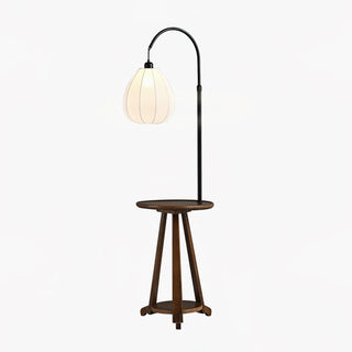 Vazoril Lampadaire en Bois Et Tissu Multifonctionnel