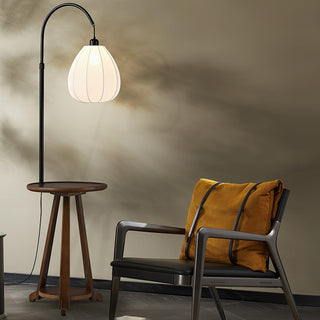 Vazoril Lampadaire en Bois Et Tissu Multifonctionnel