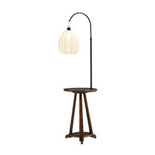 Vazoril Lampadaire en Bois Et Tissu Multifonctionnel