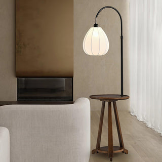 Vazoril Lampadaire en Bois Et Tissu Multifonctionnel