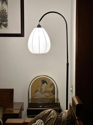 Vazoril Lampadaire en Bois Et Tissu Multifonctionnel