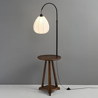 Vazoril Lampadaire en Bois Et Tissu Multifonctionnel