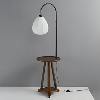 Vazoril Lampadaire en Bois Et Tissu Multifonctionnel
