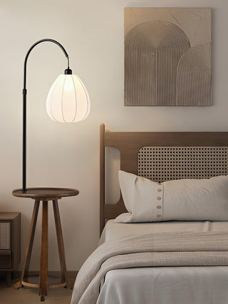 Vazoril Lampadaire en Bois Et Tissu Multifonctionnel