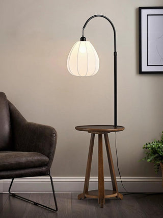 Vazoril Lampadaire en Bois Et Tissu Multifonctionnel