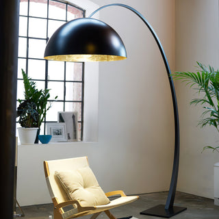 Cutalus Arc Lampadaire Noir Courbé