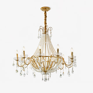 Eurvaros Lustre vintage en cristal et laiton