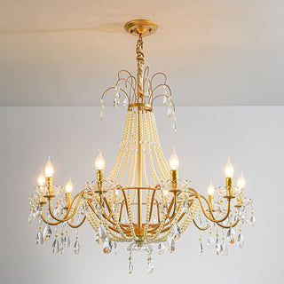 Eurvaros Lustre vintage en cristal et laiton
