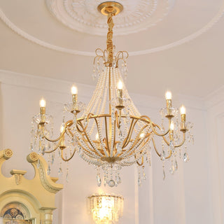 Eurvaros Lustre vintage en cristal et laiton
