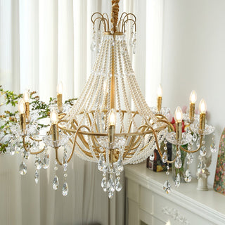 Eurvaros Lustre vintage en cristal et laiton