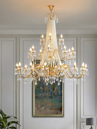 Eurvaros Lustre vintage en cristal et laiton