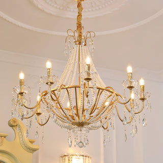 Eurvaros Lustre vintage en cristal et laiton