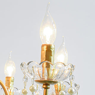 Eurvaros Lustre vintage en cristal et laiton