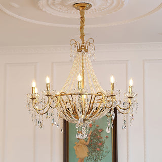Eurvaros Lustre vintage en cristal et laiton