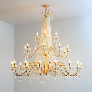 Eurvaros Lustre vintage en cristal et laiton