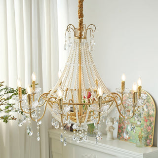 Eurvaros Lustre vintage en cristal et laiton