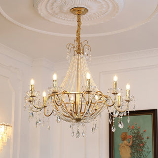 Eurvaros Lustre vintage en cristal et laiton