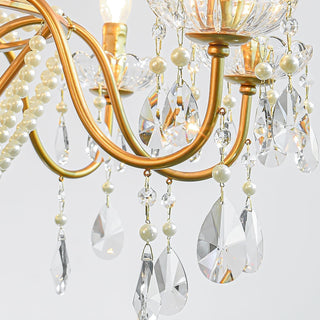 Eurvaros Lustre vintage en cristal et laiton