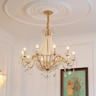 Eurvaros Lustre vintage en cristal et laiton