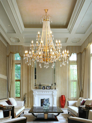 Eurvaros Lustre vintage en cristal et laiton
