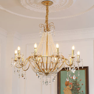 Eurvaros Lustre vintage en cristal et laiton