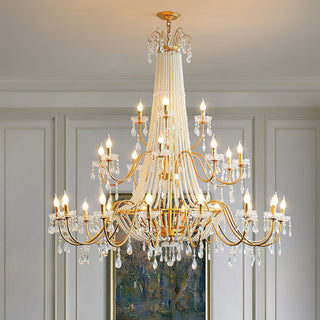 Eurvaros Lustre vintage en cristal et laiton