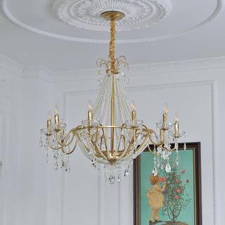 Eurvaros Lustre vintage en cristal et laiton