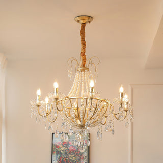 Eurvaros Lustre vintage en cristal et laiton