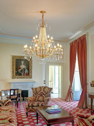 Eurvaros Lustre vintage en cristal et laiton