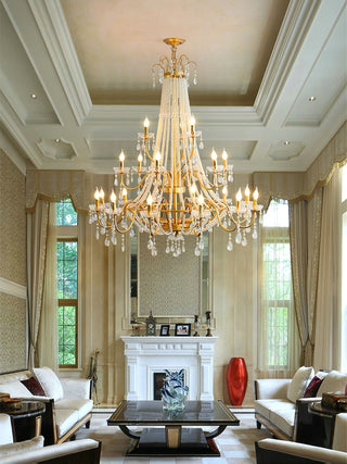 Eurvaros Lustre vintage en cristal et laiton