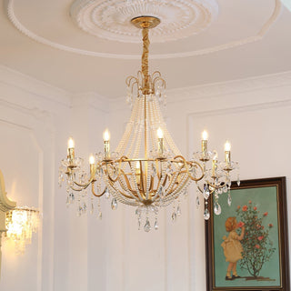 Eurvaros Lustre vintage en cristal et laiton