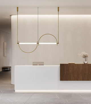 Arched Linear Led Chandelier-Neutral Decor