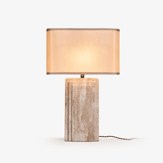 Cocare Travertine Table Lamp-Neutral Decor
