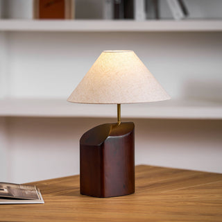 Halene Lampe de Table en Bois Et Tissu