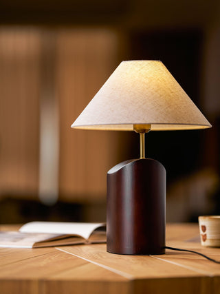 Halene Lampe de Table en Bois Et Tissu