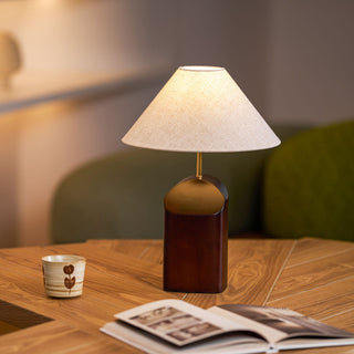 Halene Lampe de Table en Bois Et Tissu