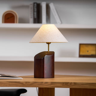 Halene Lampe de Table en Bois Et Tissu