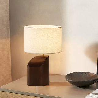 Halene Lampe de Table en Bois Et Tissu