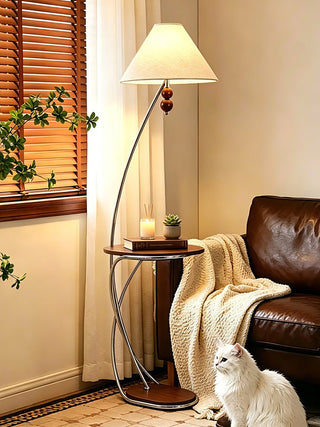 Aria Curved Shelf Floor Lamp-Neutral Decor