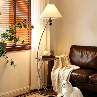 Aria Curved Shelf Floor Lamp-Neutral Decor
