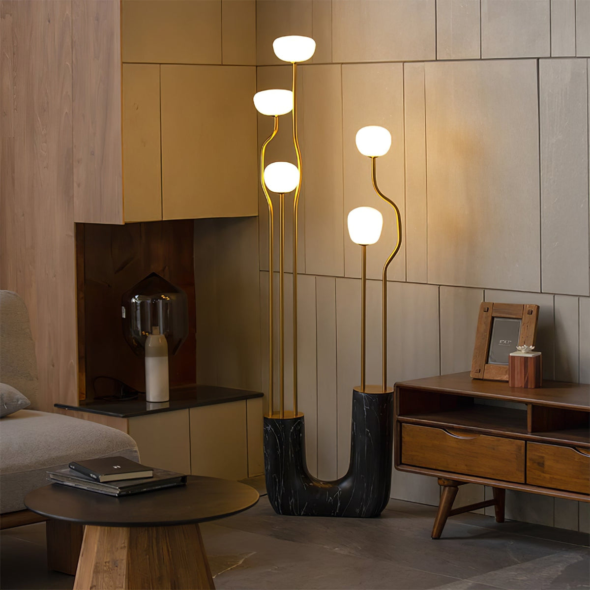 Lumon Lampadaire en Marbre Et Laiton Moderne