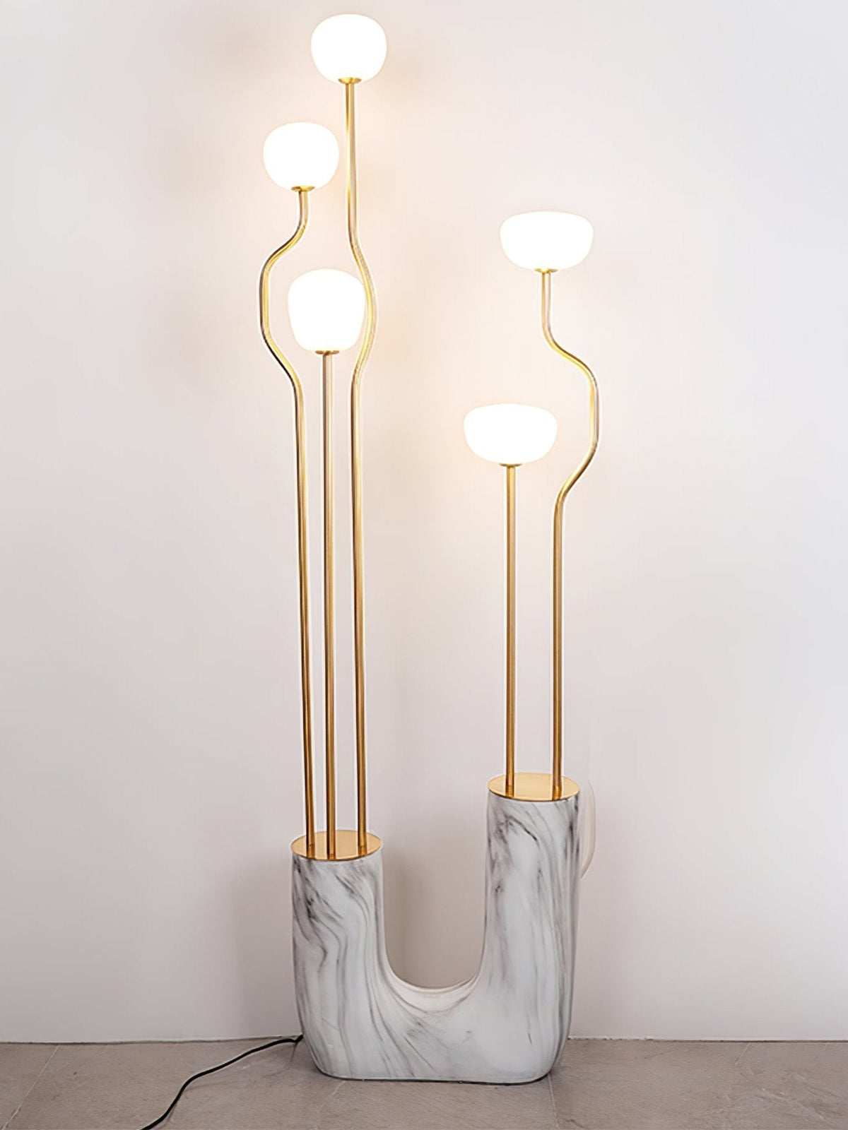 Lumon Lampadaire en Marbre Et Laiton Moderne