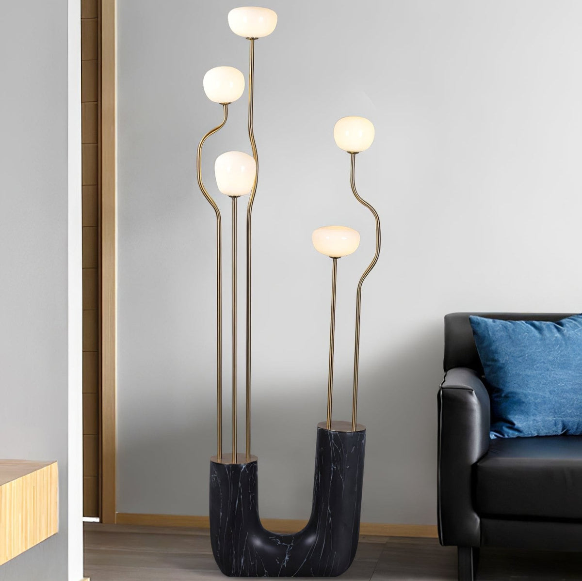 Lumon Lampadaire en Marbre Et Laiton Moderne