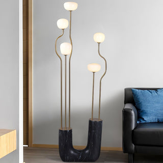 Lumon Lampadaire en Marbre Et Laiton Moderne
