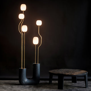 Lumon Lampadaire en Marbre Et Laiton Moderne