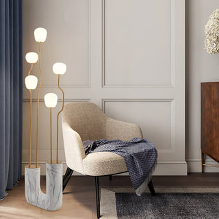 Lumon Lampadaire en Marbre Et Laiton Moderne