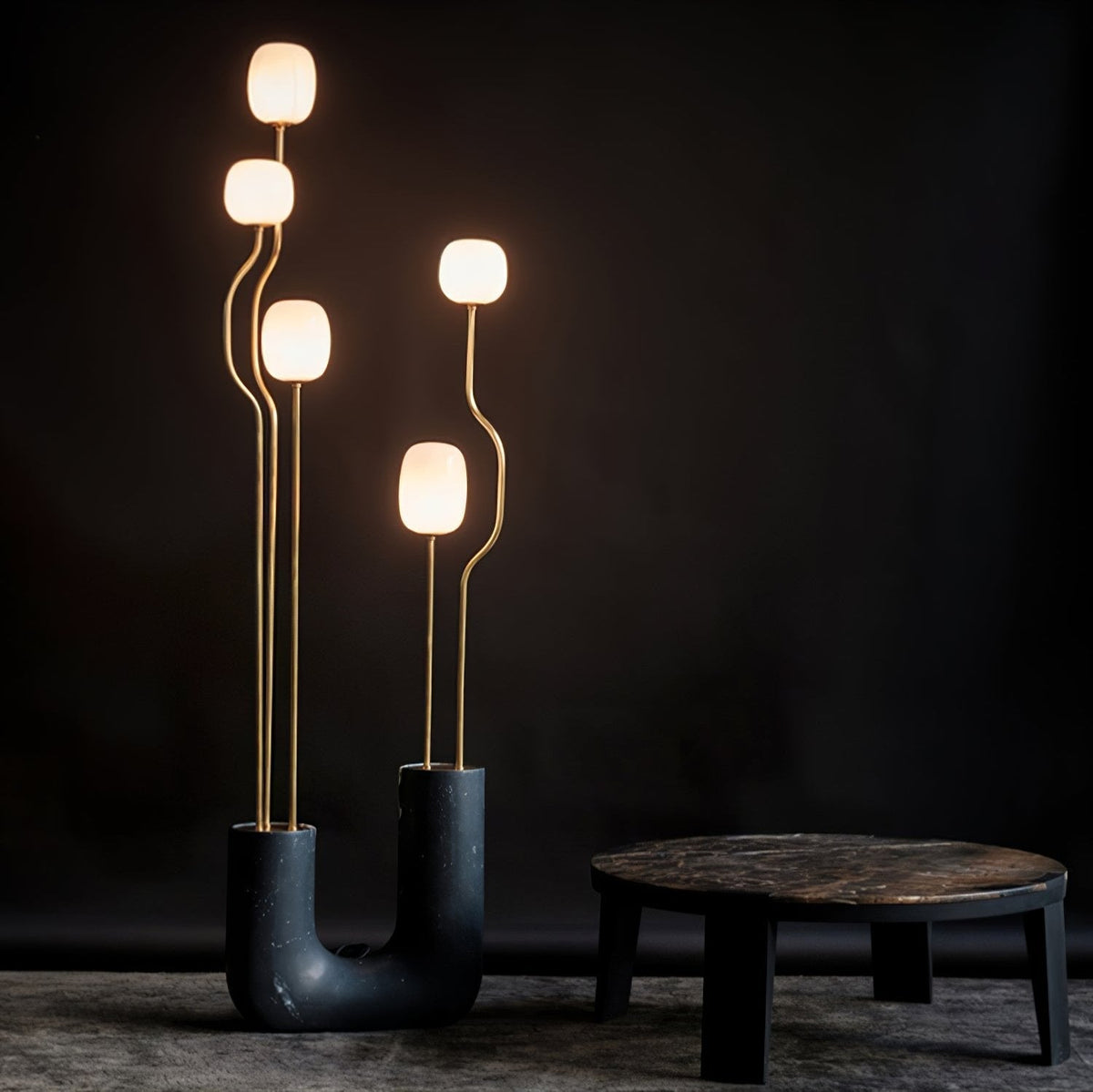 Lumon Lampadaire en Marbre Et Laiton Moderne