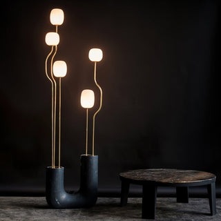 Lumon Lampadaire en Marbre Et Laiton Moderne